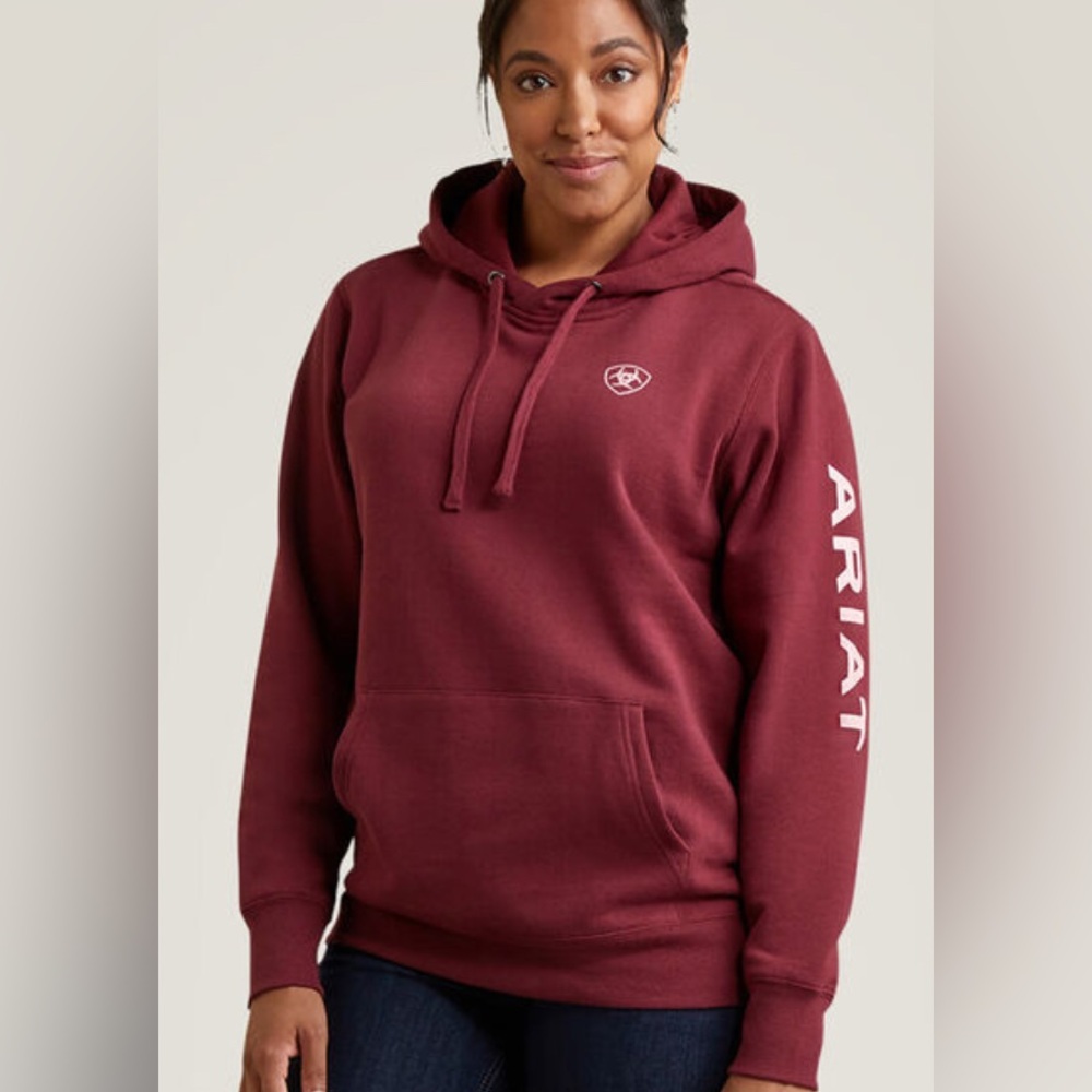 The REAL Ariat Logo Hoodie Maroon XXL